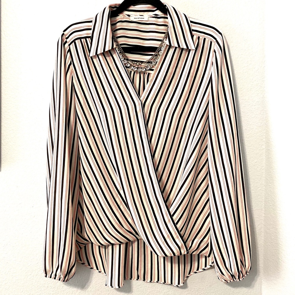 Max Studio Wrap Blouse Shirt - M